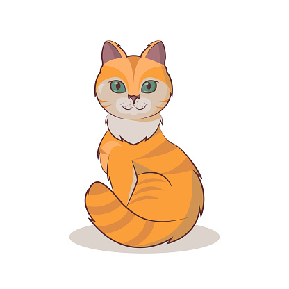 Funny Little Brown Cat Cute Cartoon Cat Cartoon Animal Character Design  Flat Vector Stock Illustration - Download Image Now - iStock