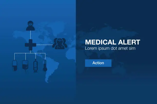 Vector illustration of Medical Alert Worldwide Web page UI