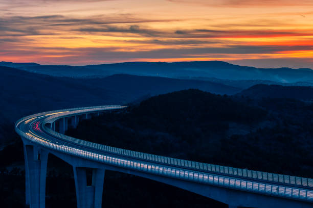 global transport and logistics connection. heavy traffic on the modern and futuristic highway. - growth global business global communications healthcare and medicine imagens e fotografias de stock