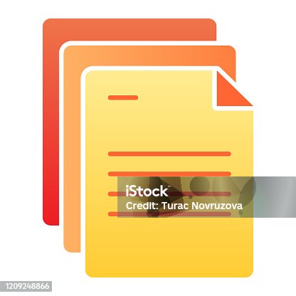 istock Document papers flat icon. Pages vector illustration isolated on white. Office notes gradient style design, designed for web and app. Eps 10. 1209248866