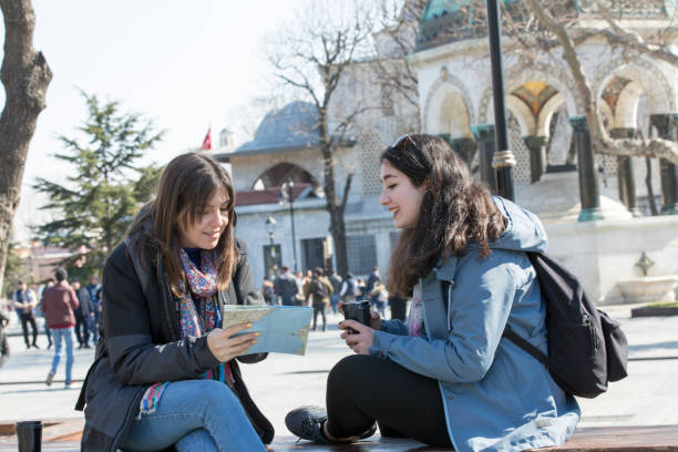 istock Young tourists in Sultanahmet square in Istanbul, Turkey 1209250310