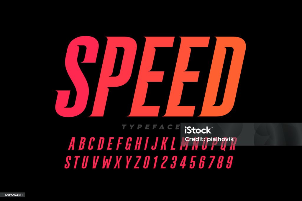 Speed Style Text Speed Style Font Stock Illustration - Download Image Now - Speed ...