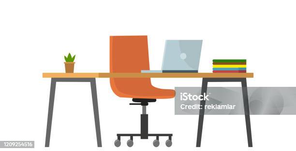 Empty No People Bank Office Concept Vector Flat Cartoon Graphic Design Illustration Stock Illustration - Download Image Now