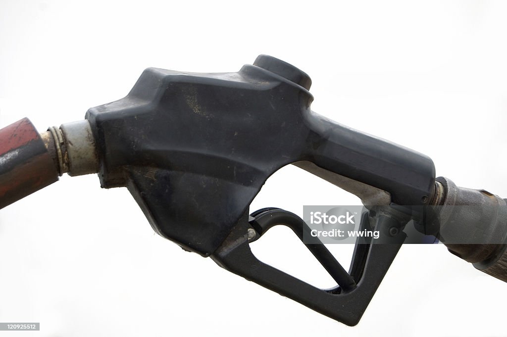 Noir Pompe à essence Pompe à essence sur fond blanc - Photo de Acheter libre de droits