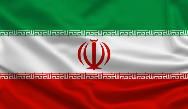 世界の旗を振る。シルク、サタンの質感。3d イラストレーション。 - iranian flag ストックフォトと画像