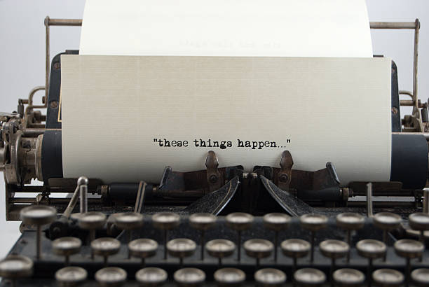 istock Piece of paper in typewriter saying 'These things happen' 120925683