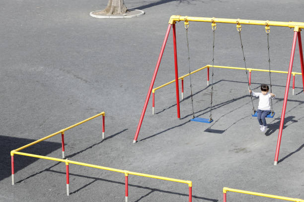 Japanese girl on the swing (5 years old)
