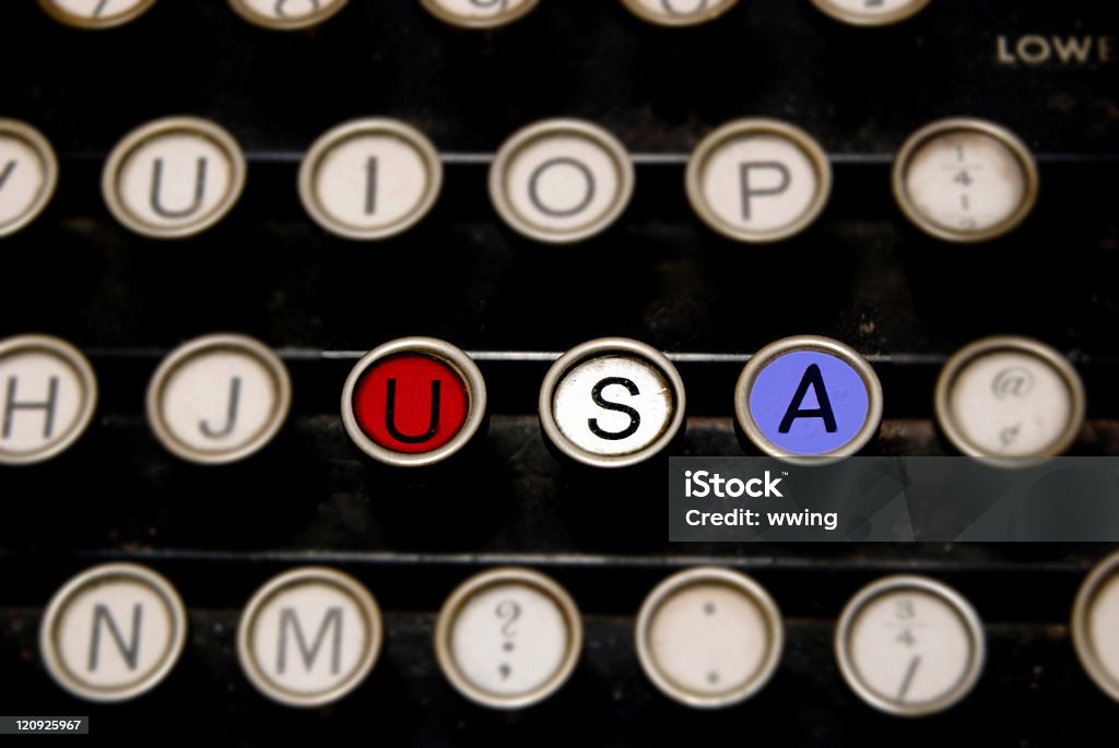 USA on macchina da scrivere tasti - Foto stock royalty-free di 4 Luglio