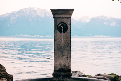 Fountain on the Montreux quay
