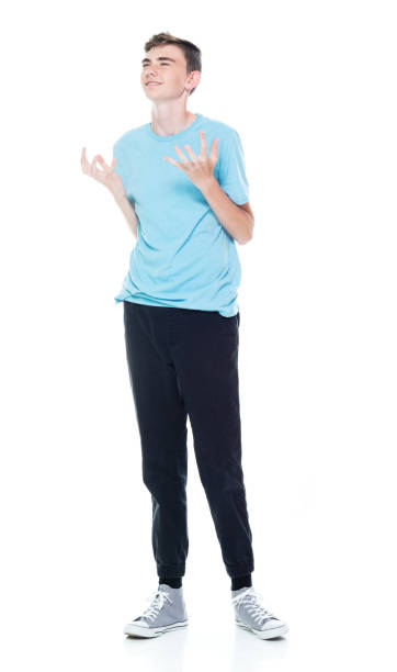 istock Caucasian boys in front of white background 1209263588