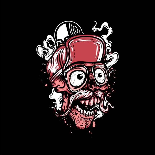 Cartoon Skateboard Skull Head T-Shirt Illustration Download with the EPS file for any editable or scalable needs. cartoon t shirt design stock illustrations