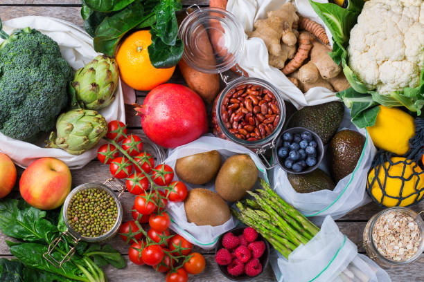 istock Zero waste, plastic free shopping and concept 1209266611
