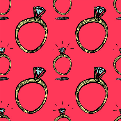 Diamond Ring Seamless Pattern Stock Illustration - Download Image Now ...