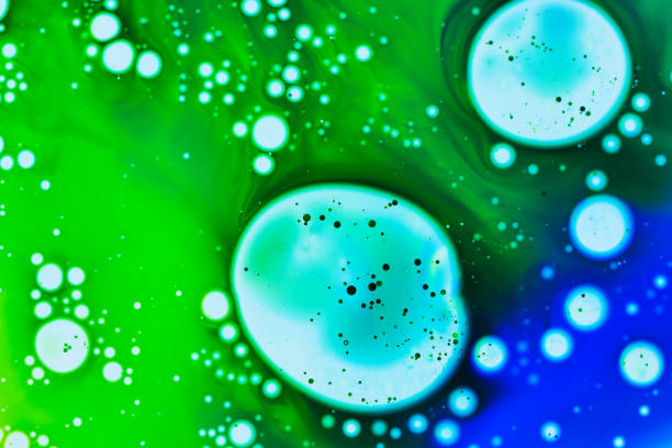 Close up of micro cells Micro cells in petri dish backlit with a white light. Close up inside a Petri dish with green and blue liquid with air bubbles. Close up taken with a Macro lens in the studio. cultured cell stock pictures, royalty-free photos & images