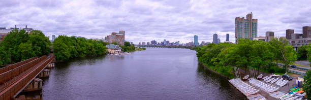 istock Panoramic Aerial Boston Skyline and Cityscape over Charles River 1209273734