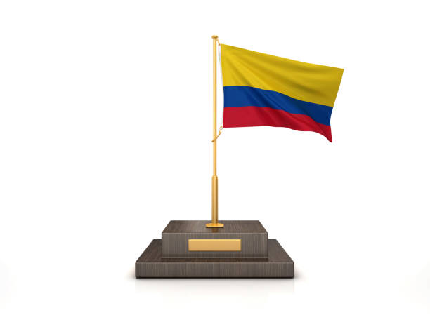istock COLOMBIAN Flag on Trophy - 3D Rendering 1209275435