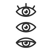 istock Eye Icon Set Vector Design on White Background. 1209277021