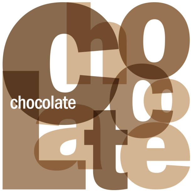 chocolate braune vektortypografie - schokolade typografie stock-grafiken, -clipart, -cartoons und -symbole