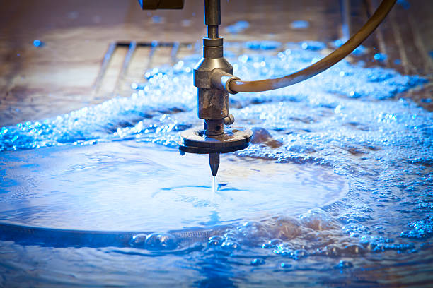 Waterjet Cutting Machine Detail stock photo