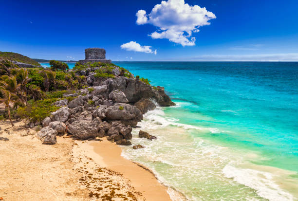istock Beautiful Tulum beach at Caribbean sea 1209278573