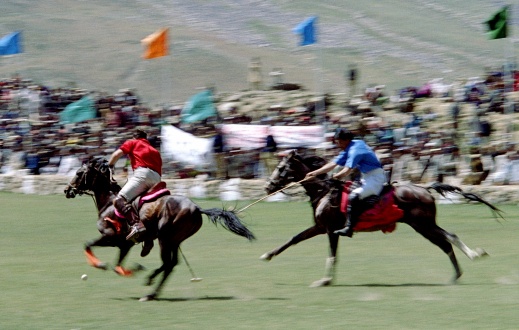 Freestyle polo match between Gilgit and Chitral at the Shandur Pass in Northern Pakistan