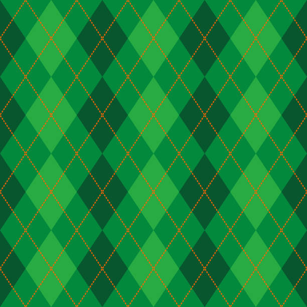 ilustrações de stock, clip art, desenhos animados e ícones de green argyle seamless vector pattern - textile backgrounds irish culture decoration