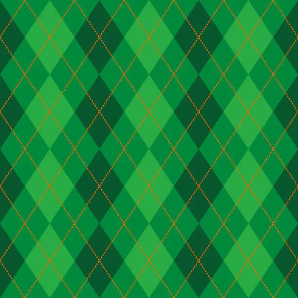 Vector illustration of green argyle seamless vector pattern