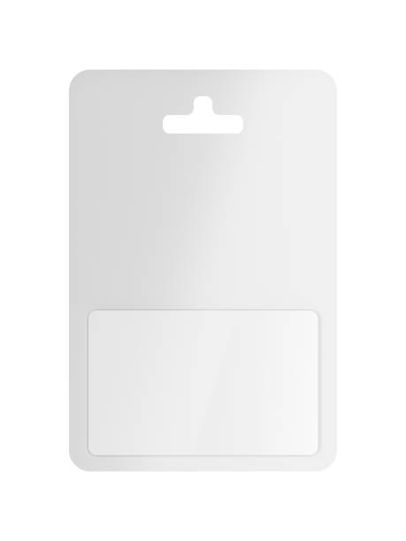 carta regalo bianca vuota - blister packaging foto e immagini stock