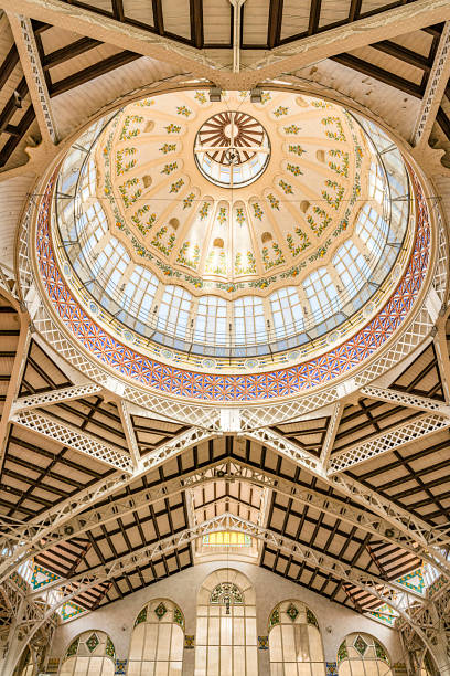 Valencia Central Market ceiling. Valencia, Spain