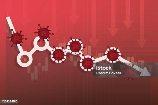 Aktienmärkte Stürzen Von Neuartigen Covid19 Virus Angst Weltinvestitionspreis Fallen Oder Kollabieren Nach Ausbruch Von Coronavirus Börsendiagramm Und Chartaktienkurs Fallen Nach Virus Pathogen Auswirkungen Stock Vektor Art und mehr Bilder von Corona-Virus