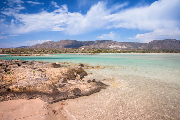 istock Elafonissi beach with pink sand on Crete 1209286222