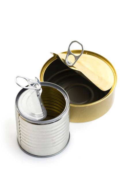 istock Opened metal cans isolated on a white background 1209286244