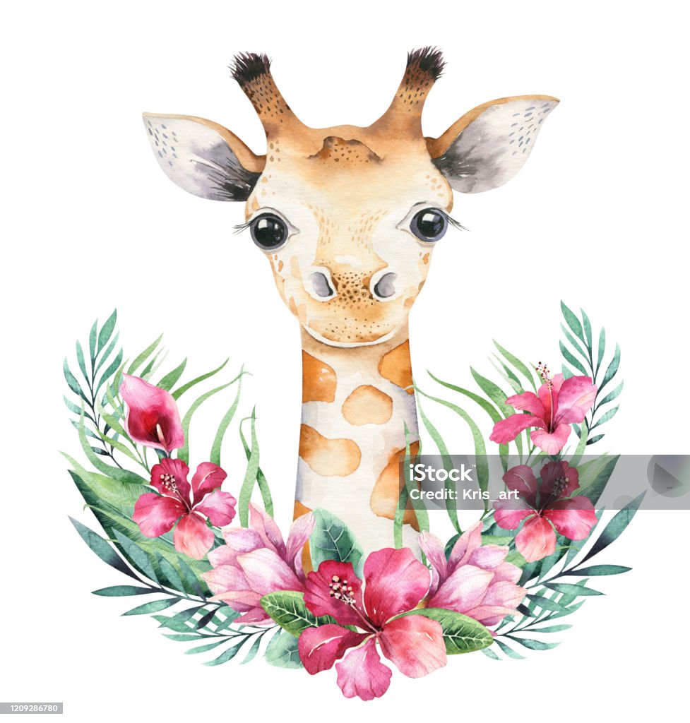 Một Tấm Áp Phích Với Một Con Hươu Cao Cổ Con Hình Minh Họa Động ...