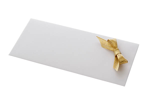 istock Isolated shot of white envelope with decoration on white background 120928783