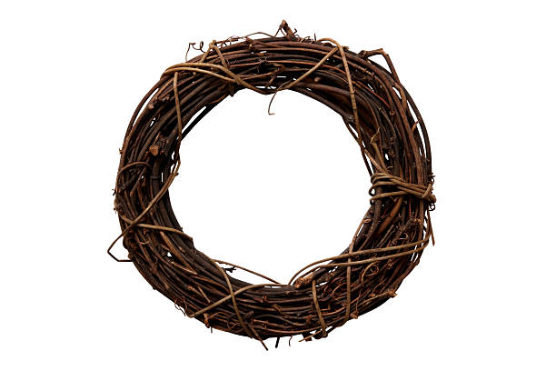 istock Isolated shot of empty Christmas wreath on white background 120929805
