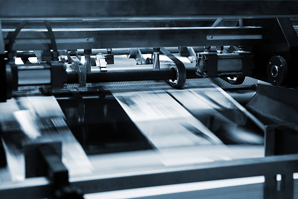 istock Close up view of inside printing press 120930277
