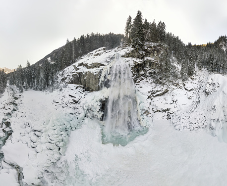Winter wonderland at the beautiful buchenegger waterfalls