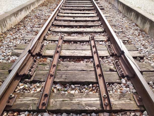 istock Railway track of old train photo 1209306752