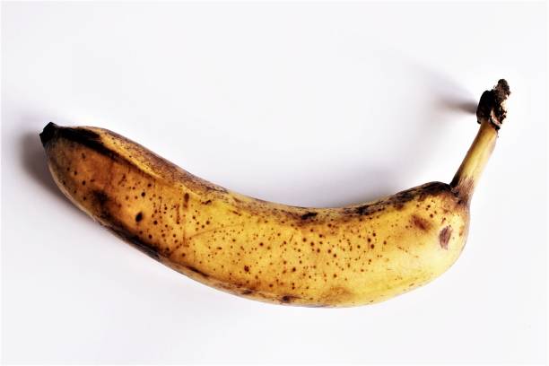 Overripe banana isolate on white stock photo