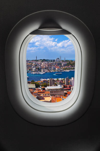 istock Istanbul view in airplane window 1209307142