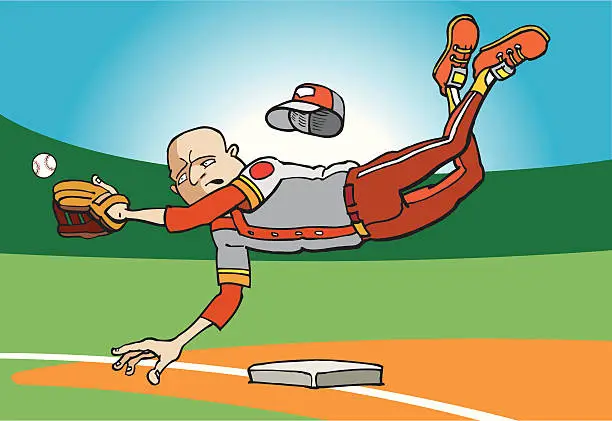 Vector illustration of The infielder