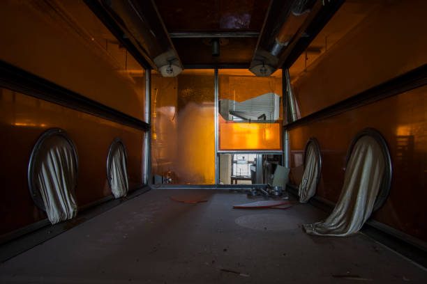 istock Details of an abandoned laboratory machine 1209311900