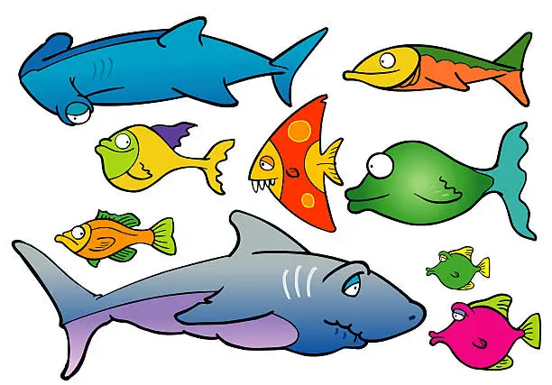 Vector illustration of Ocean Fishes
