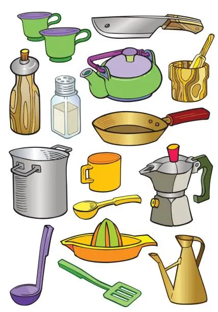 Vector illustration of Kitchen Accessories