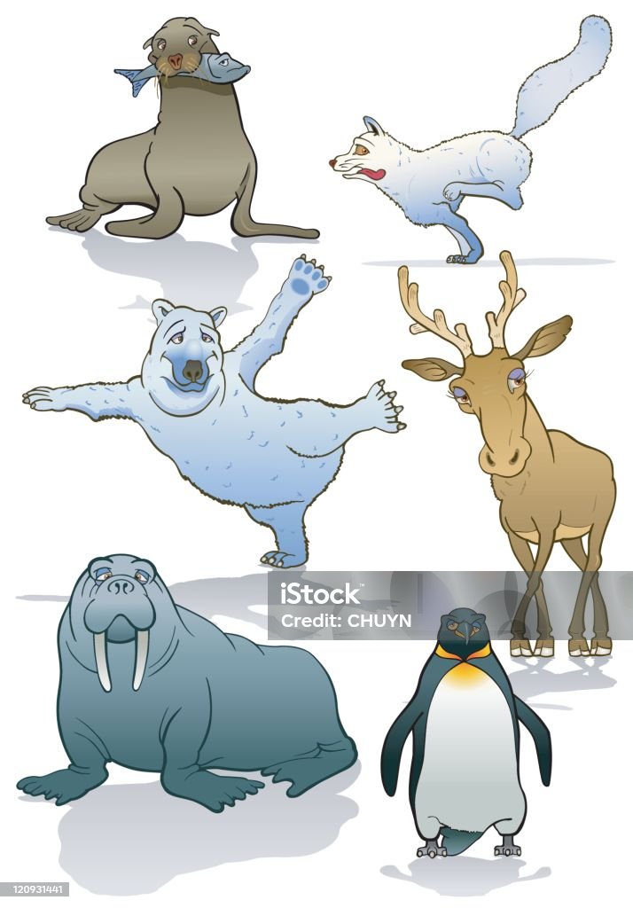 Polar zwierząt - Grafika wektorowa royalty-free (Białe tło)