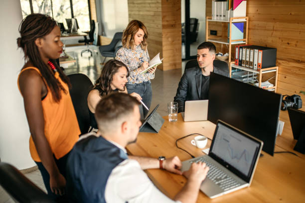 istock Multiracial corporate business team people brainstorm 1209315658