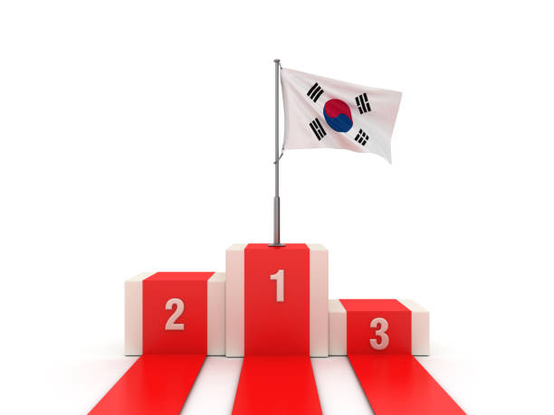 istock JAPANESE Flag on Podium - 3D Rendering 1209318127