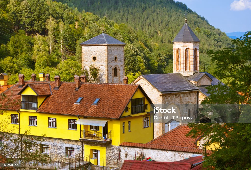 The medieval monastery Raca - Serbia The medieval monastery Raca - Serbia - architecture travel background Abbey - Monastery Stock Photo
