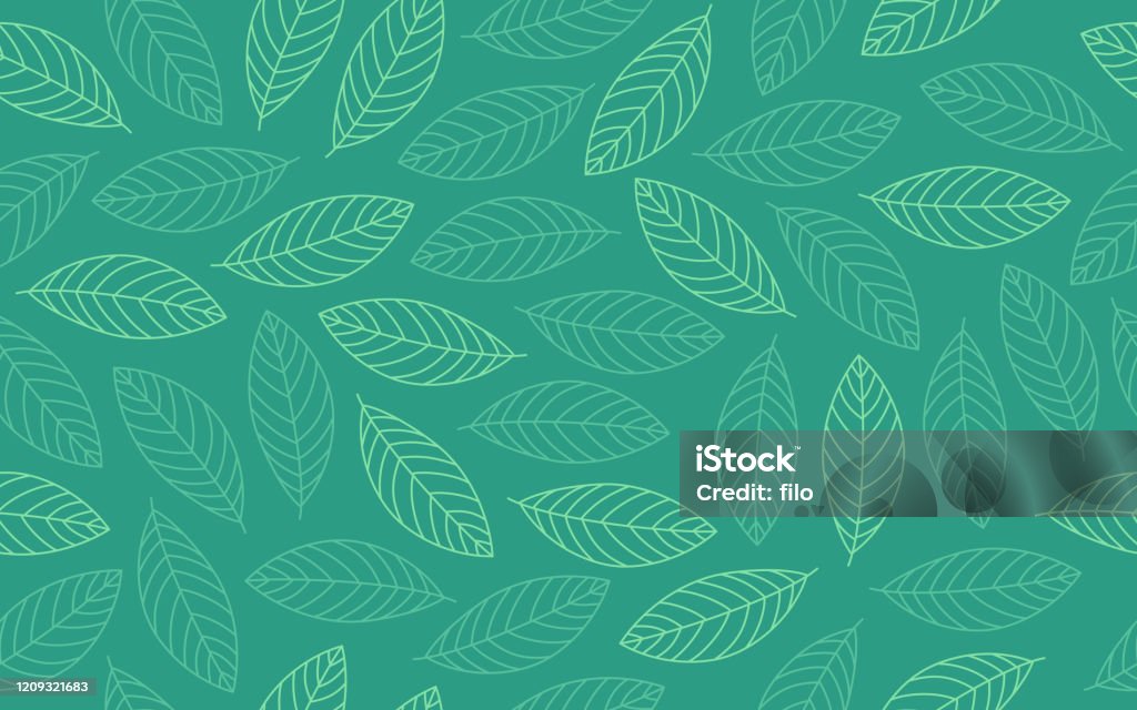 Spring Leaf Naadloos achtergrondpatroon - Royalty-free Blad vectorkunst