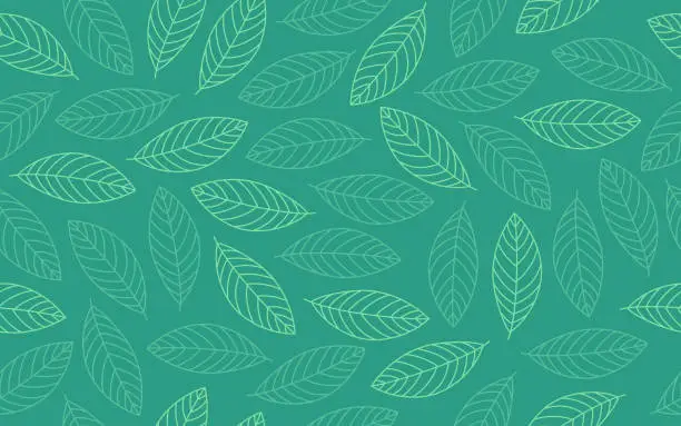 Vector illustration of Spring Leaf Seamless Background Pattern